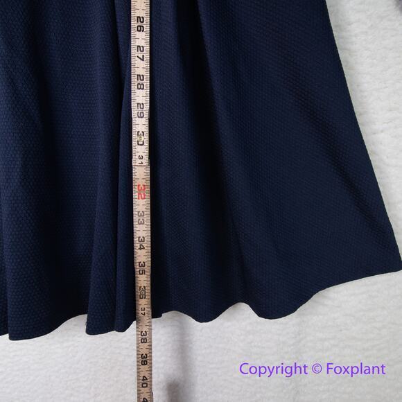 Anthropologie Hutch Pleat Fit & Flare long sleeves‎ Dress Navy Blue, size L - Picture 7 of 16